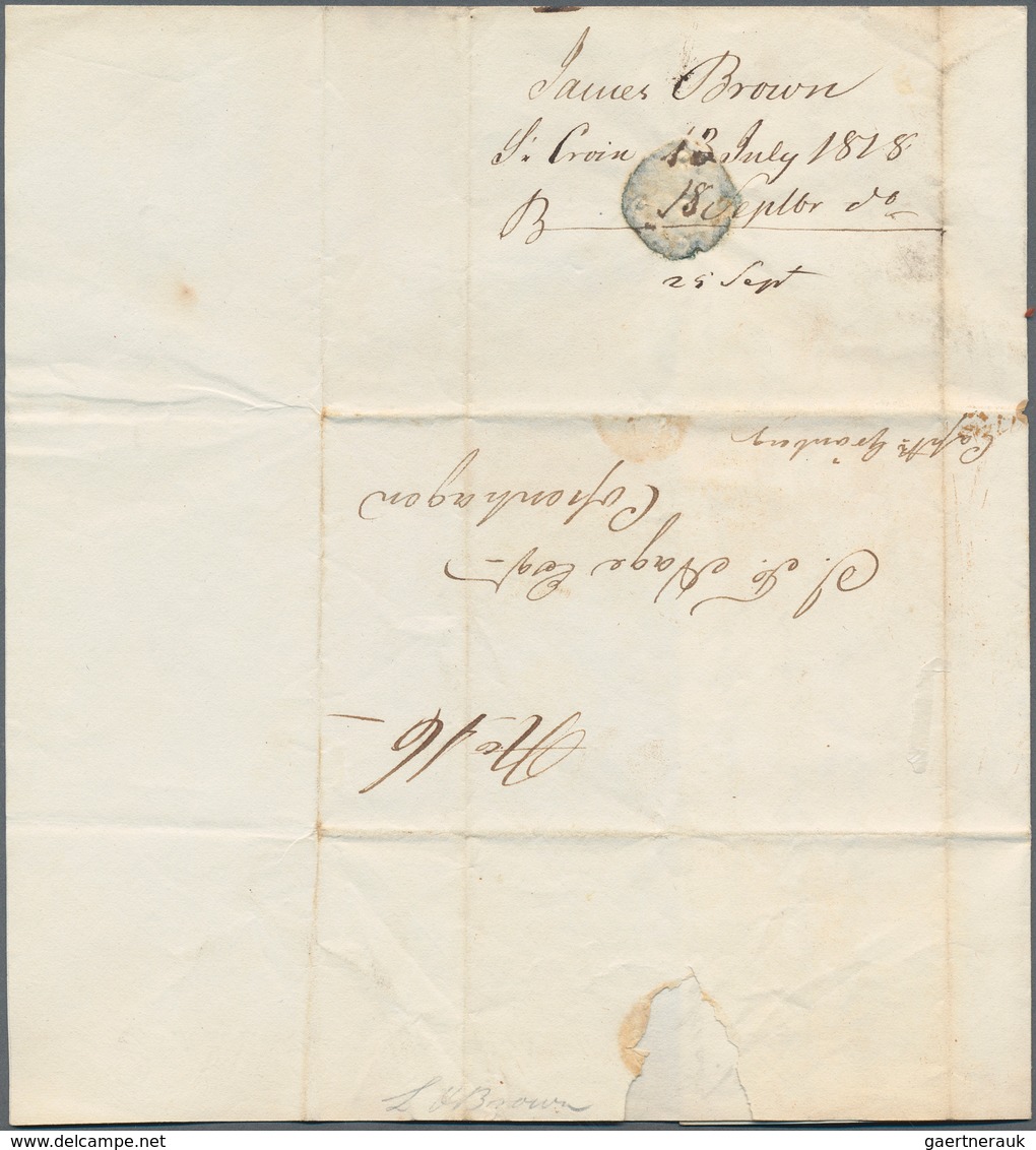 Dänisch-Westindien - Vorphilatelie: 1804-1866 Collection Of 22 Pre-philatelic And Stampless Letters - Dänische Antillen (Westindien)