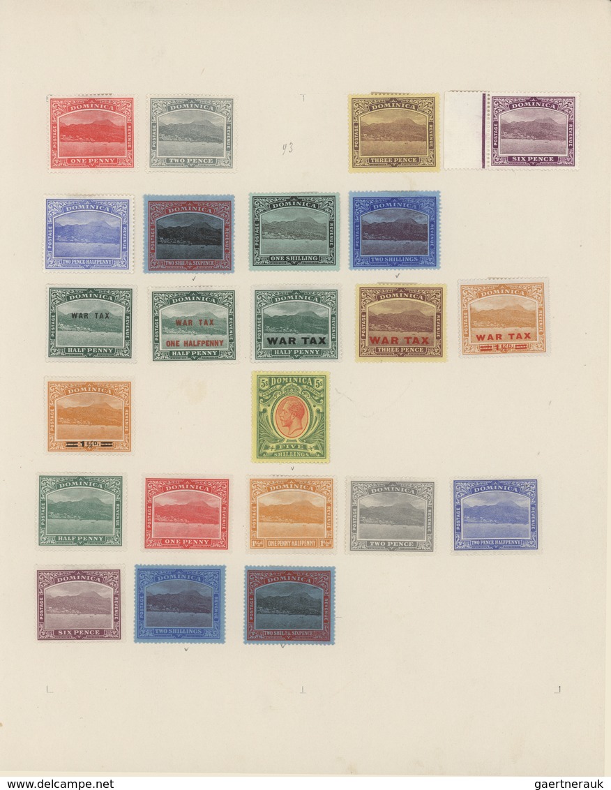 Dominica: 1877-86, Collection Mint And Used On Four Album Leaves Including SG 9 Mint Hinged And Othe - Dominica (1978-...)