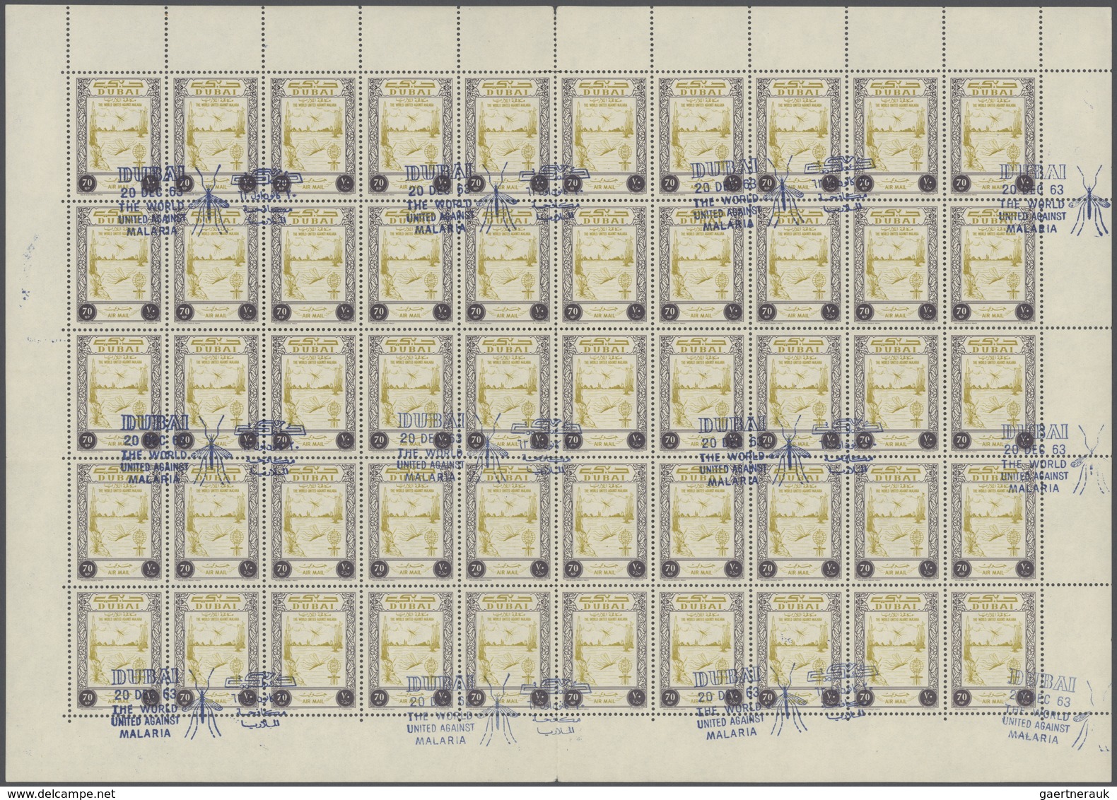 Dubai: 1963/1972, Used Accumulation With Thousands Of Stamps In Sheets And Parts Of Sheets Including - Dubai