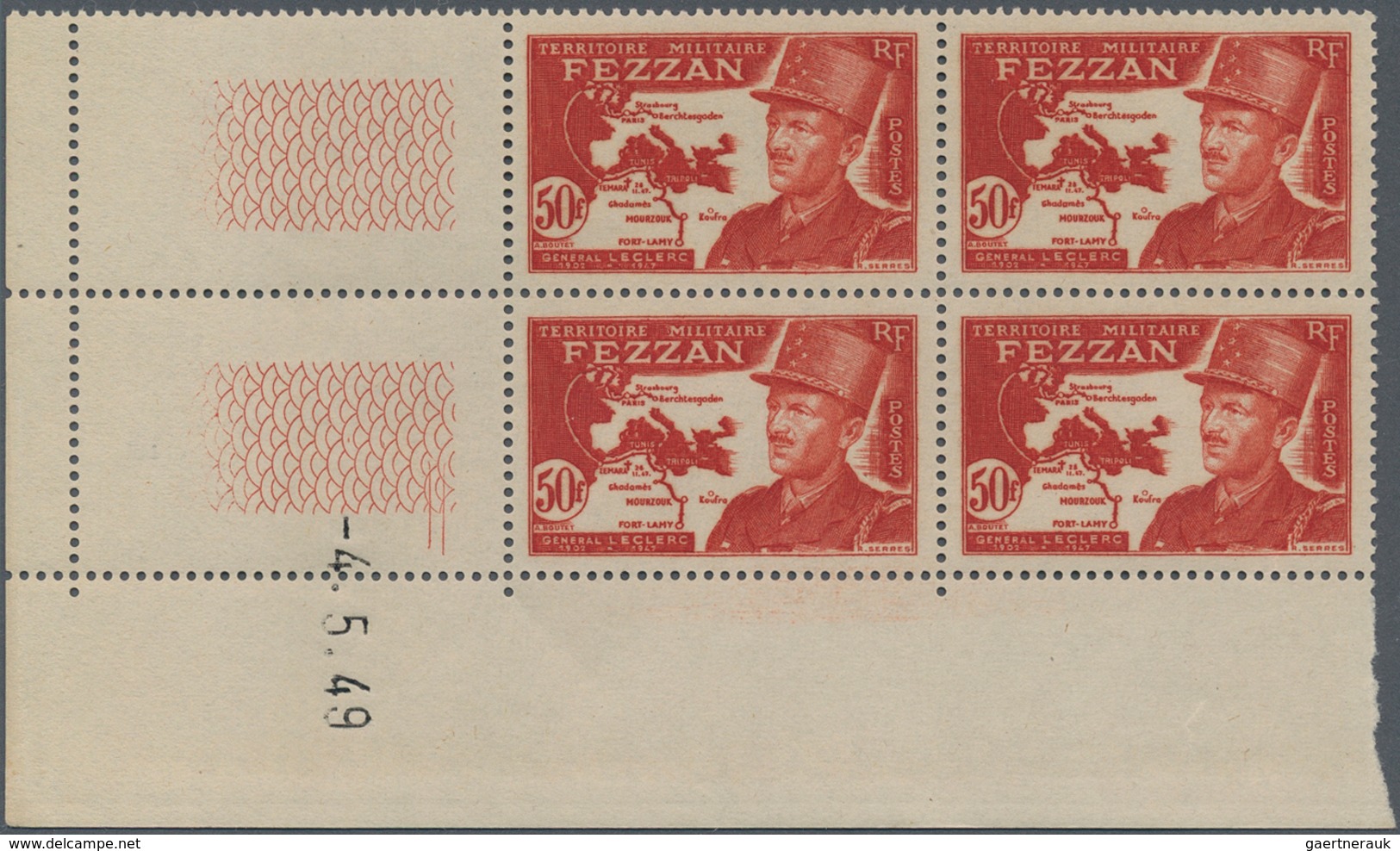 Fezzan: 1946/1951 (ca.), Duplicates On Stockcards Incl. Some Issues In Larger Quantities As 1949 Gen - Briefe U. Dokumente