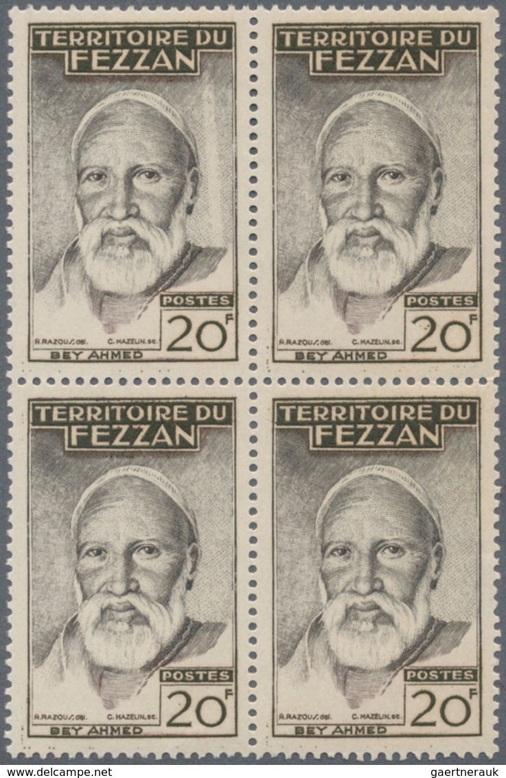 Fezzan: 1951, Definitive Issue 20fr. Violet-brown ‚Bey Ahmed‘ In A Lot With Approx. 1.500 Stamps Mos - Briefe U. Dokumente
