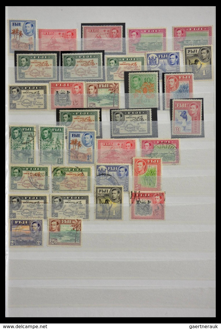 Fiji-Inseln: 1870-1962: Stockbook with a MNH, mint hinged and used collection Fiji 1870-1962. Collec