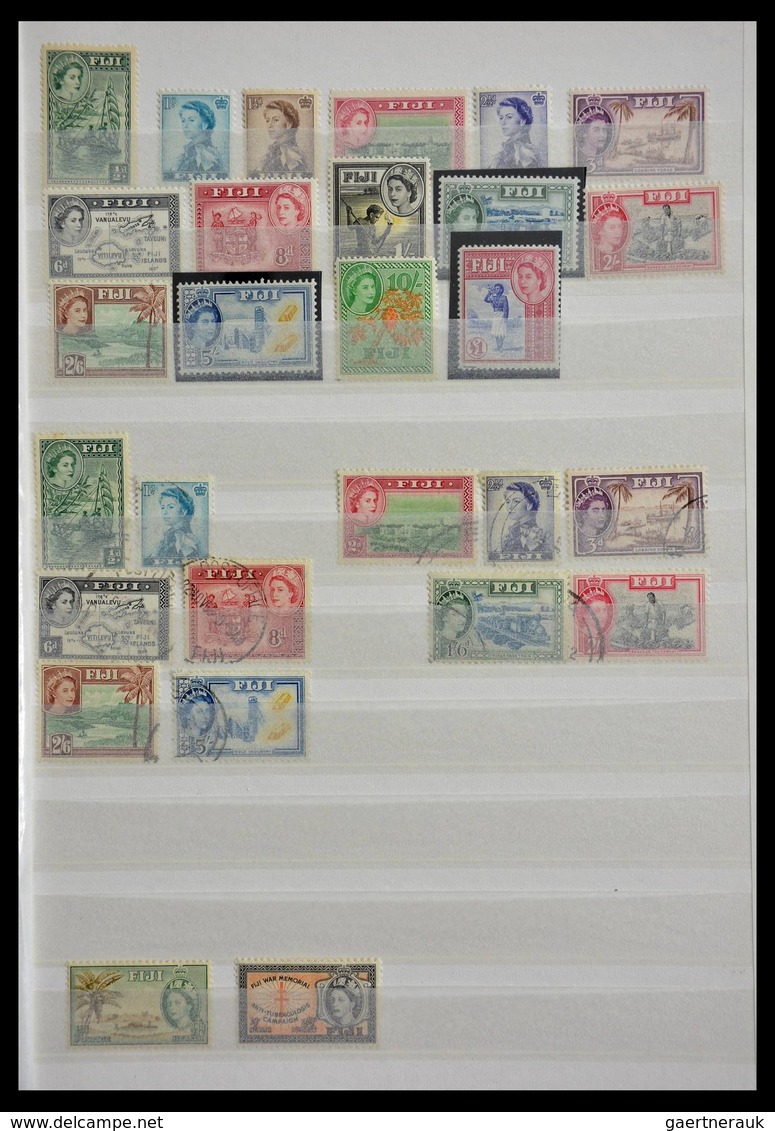 Fiji-Inseln: 1870-1962: Stockbook with a MNH, mint hinged and used collection Fiji 1870-1962. Collec