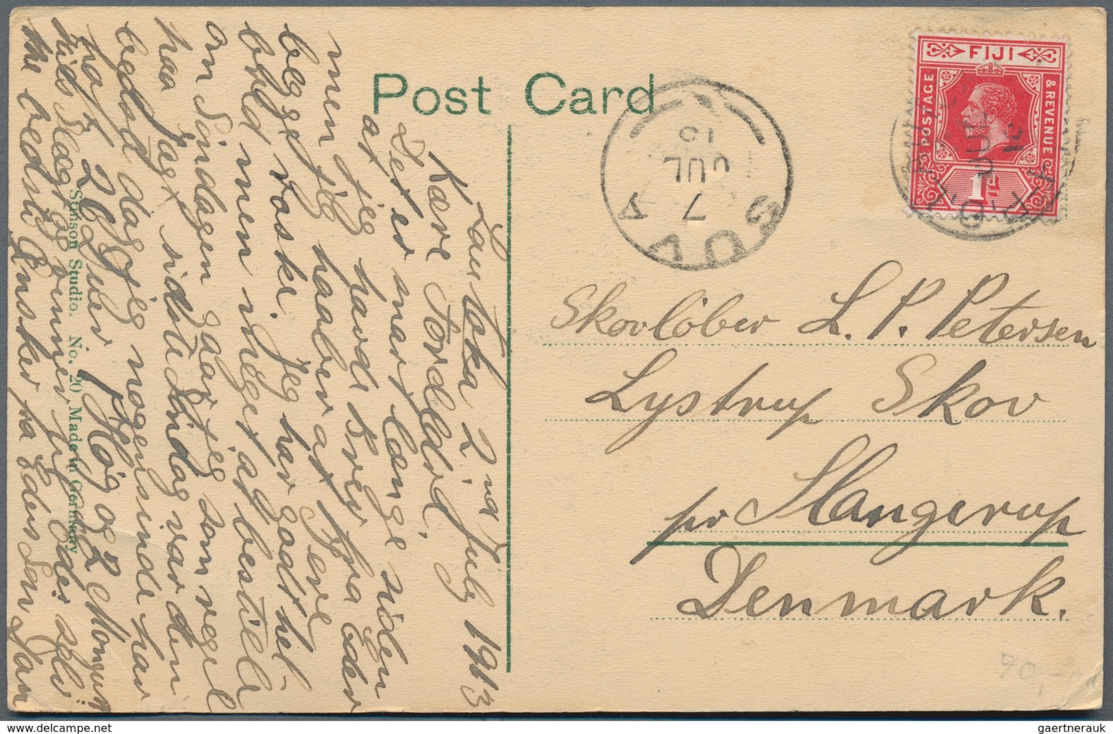 Fiji-Inseln: 1890/1955 (ca.), cards (7), inbound (3) 1912 from Switzerland and UK, airmails KGVI/QEI