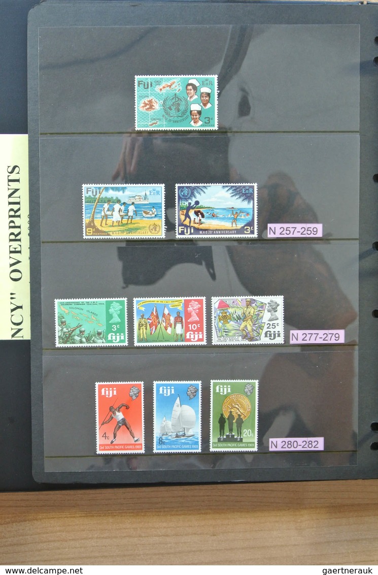 Fiji-Inseln: 1922-2009: Beautiful, as good as complete, MNH collection Fiji 1922-2009 in 2 albums an