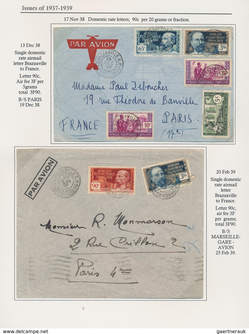 Französisch-Äquatorialafrika: 1936/1946, Mostly Canceled Exhibition Collection "French Equatorial Af - Briefe U. Dokumente