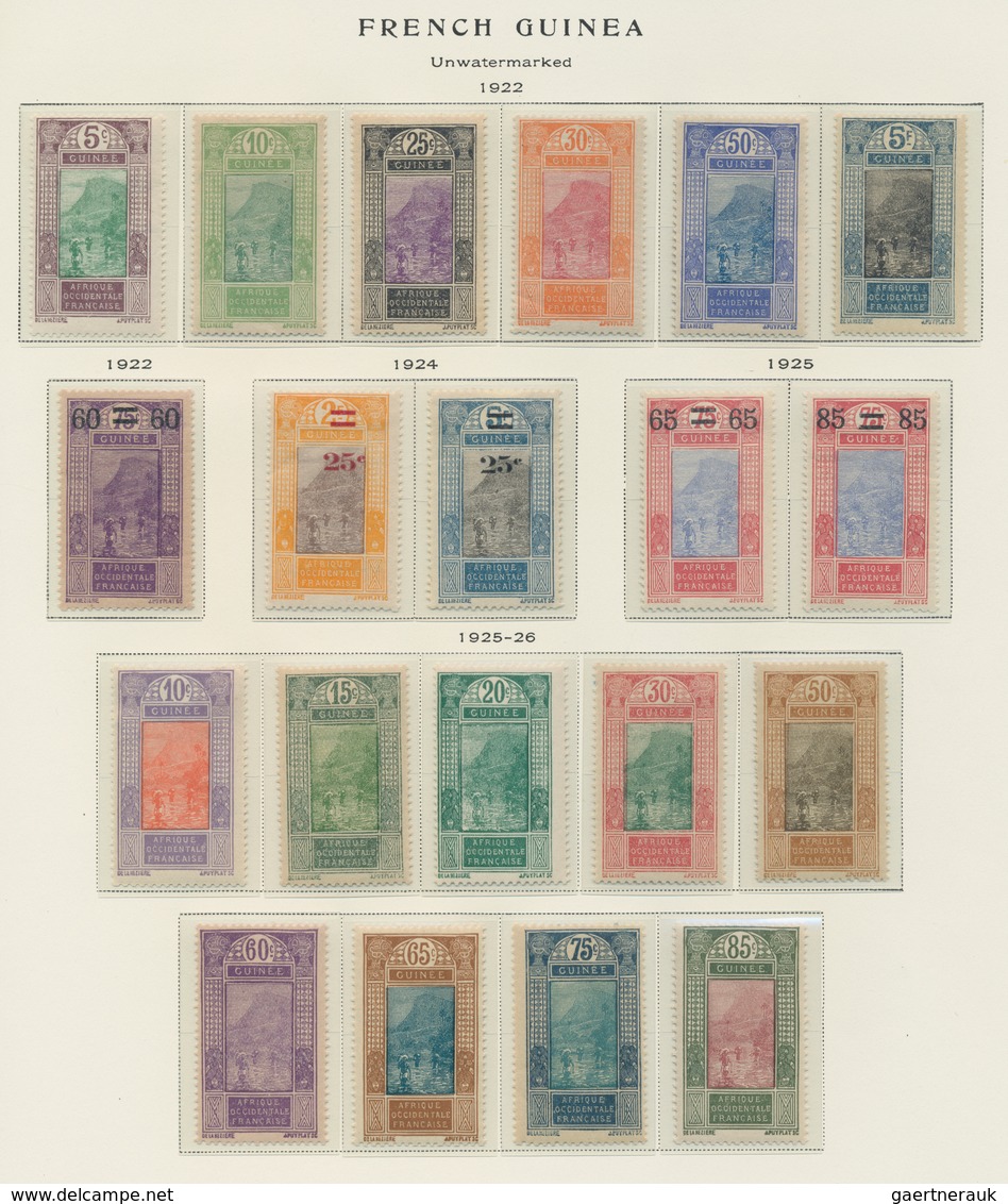 Französisch-Guinea: 1892/1927, Obviously Complete Collection On Old Text Form Pages Mint Hinged And - Other & Unclassified