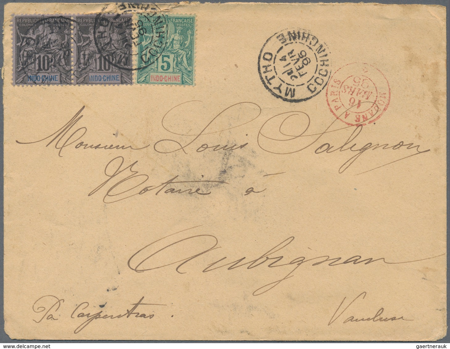 Französisch-Indochina: 1890/1901, Correspondence  Of 28 Covers From Cochinchine To Aubignan/Vaucluse - Briefe U. Dokumente