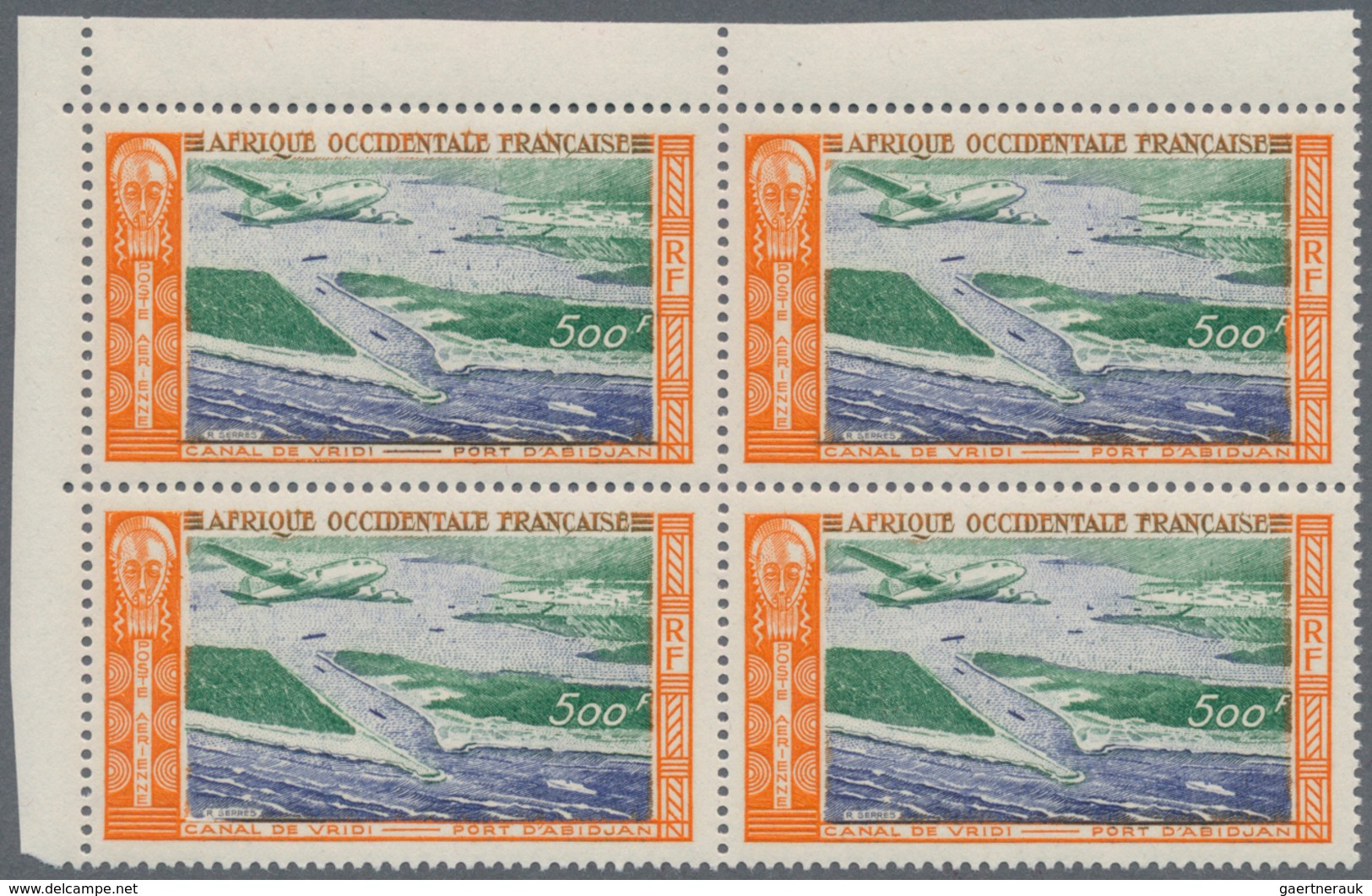 Französisch-Westafrika: 1951, Airmail Definitive 500fr. ‚Vridi Channel And Harbour Of Abidjan‘ In A - Other & Unclassified