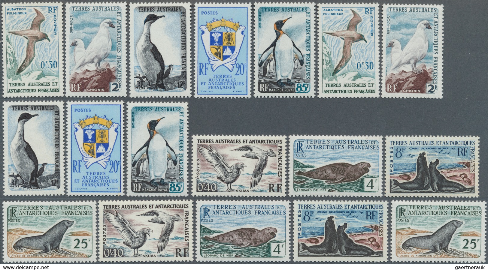 Französische Gebiete In Der Antarktis: 1957/1962, Unmounted Mint Lot Maury Nos. 12/19 (2), 22 (2), I - Storia Postale