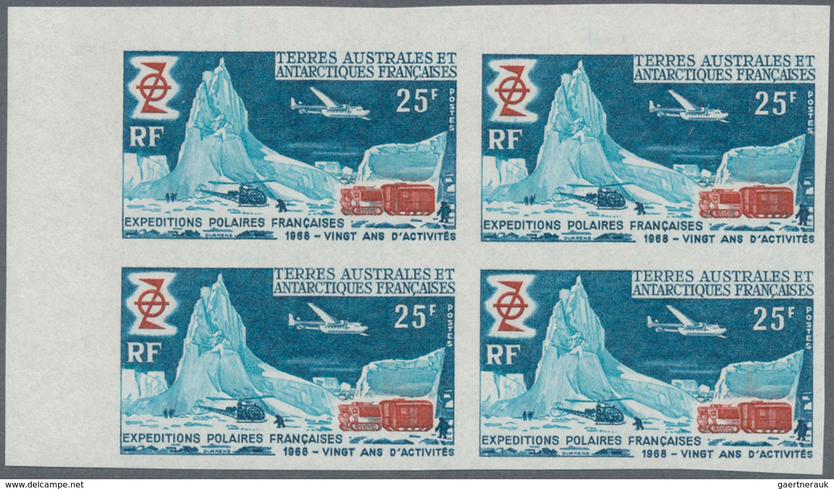 Französische Gebiete In Der Antarktis: 1969, 20 Years French Antarctic Research 25fr. (airplane, Hel - Briefe U. Dokumente