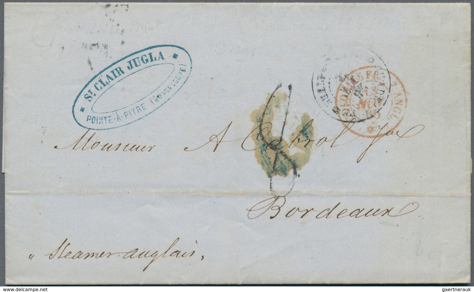 Guadeloupe: 1836/1990 (ca.), Lot Of Apprx. 44 Covers/cards, Incl. Some Stampless Entires, Attractive - Briefe U. Dokumente