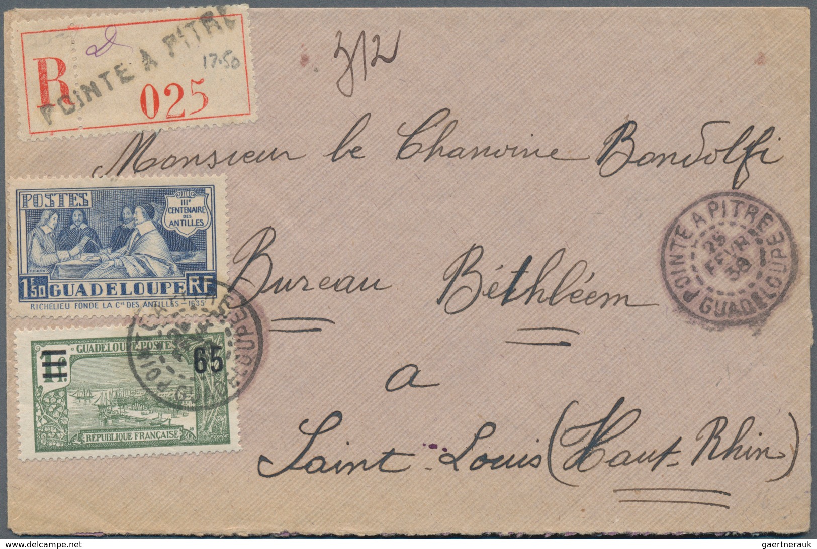 Guadeloupe: 1836/1990 (ca.), lot of apprx. 44 covers/cards, incl. some stampless entires, attractive