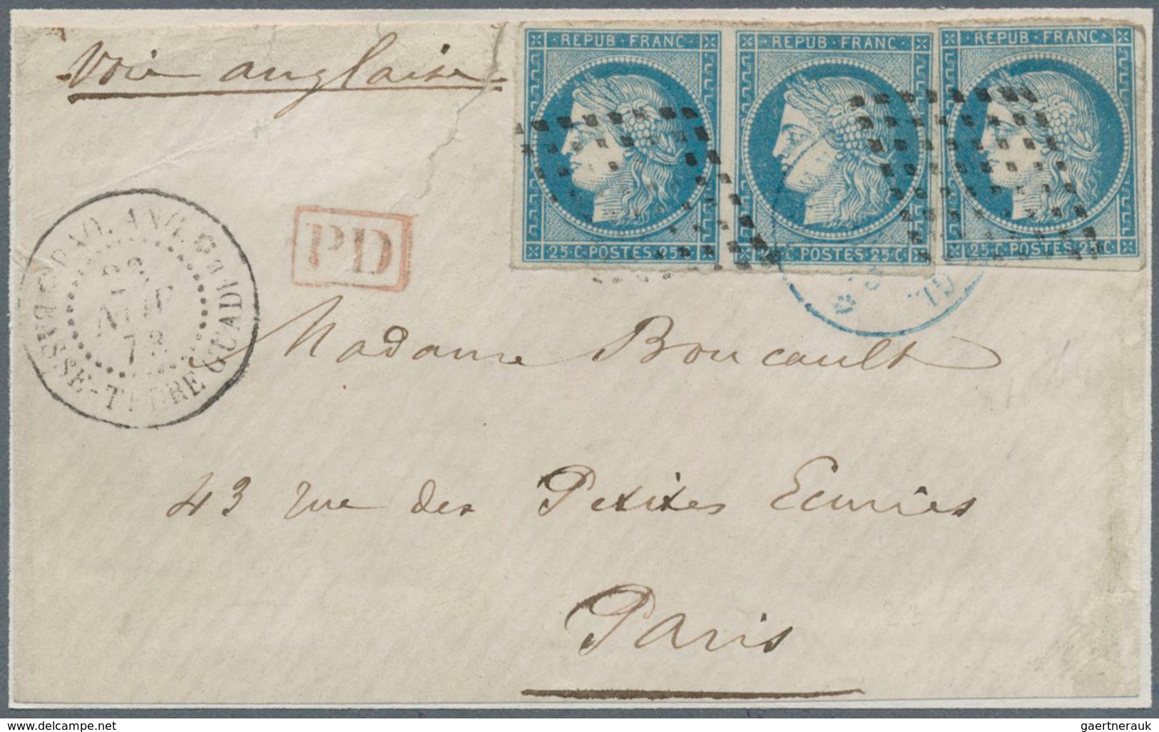 Guadeloupe: 1837/1913, Collection Of Apprx. 90 Entires From A Nice Selection Of Pre-philatelic/stamp - Covers & Documents