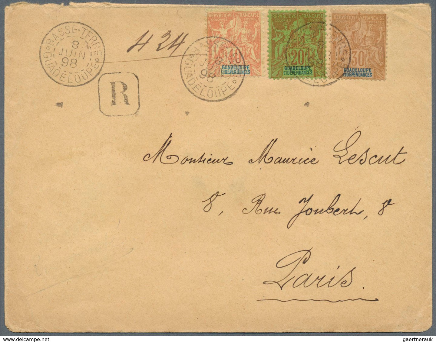 Guadeloupe: 1837/1913, collection of apprx. 90 entires from a nice selection of pre-philatelic/stamp