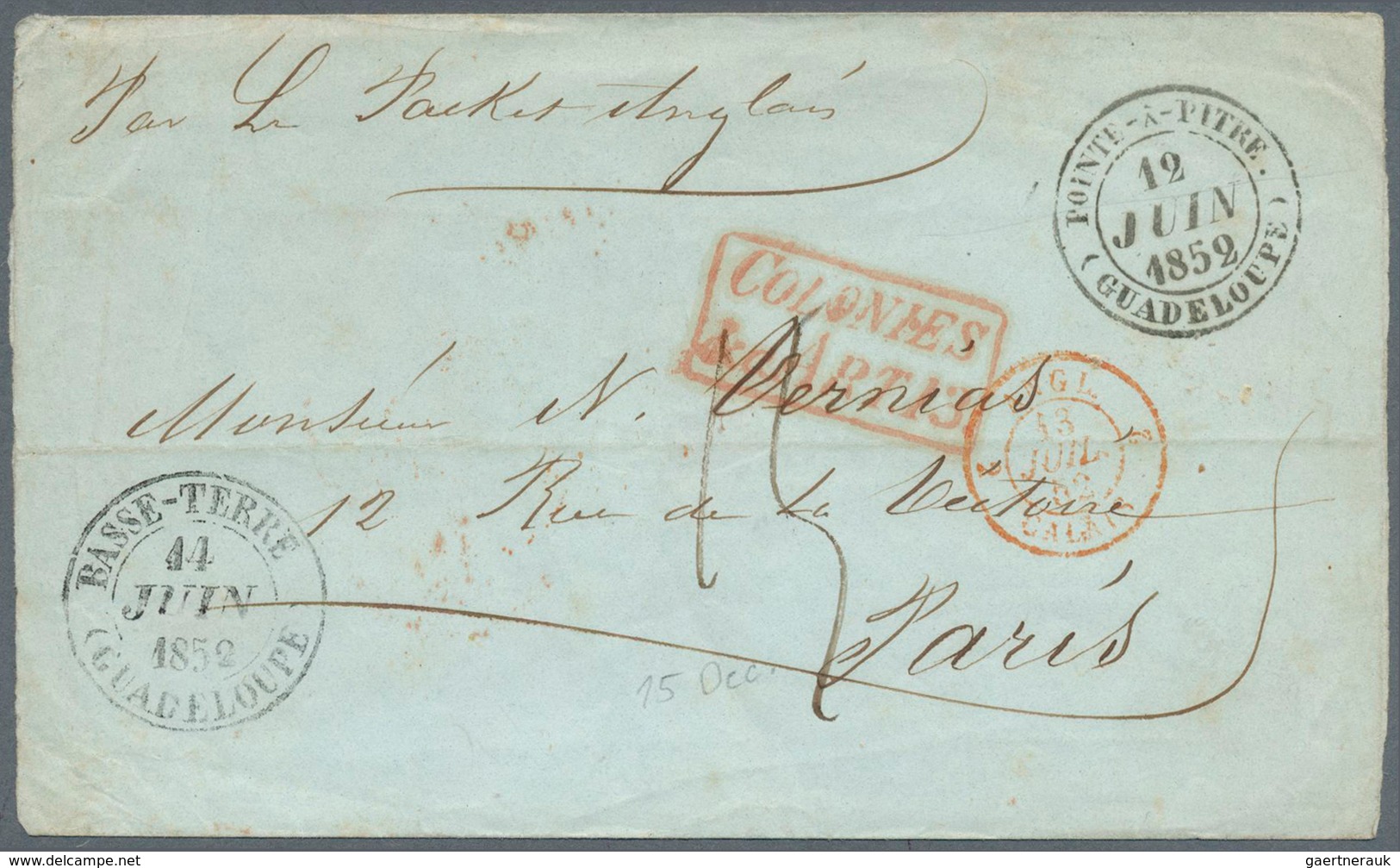 Guadeloupe: 1837/1913, collection of apprx. 90 entires from a nice selection of pre-philatelic/stamp