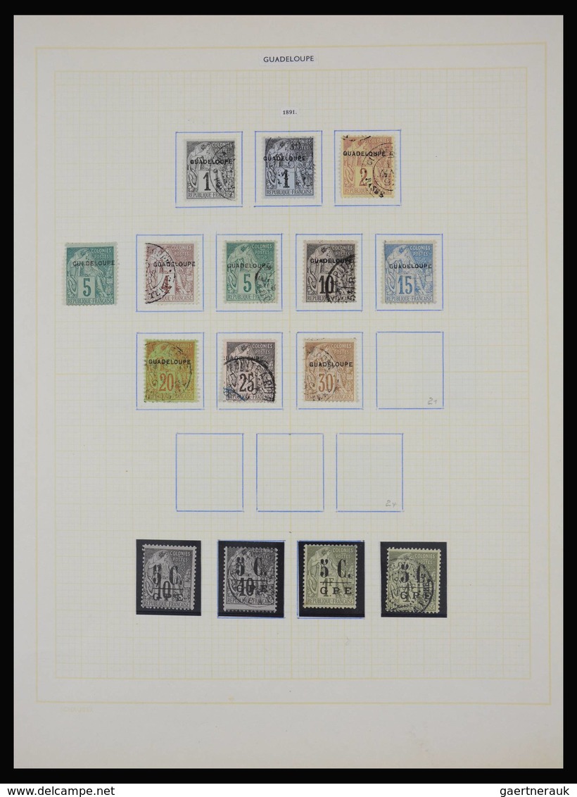 Guadeloupe: 1884-1947: Well Filled, Double (mint Hinged And Used) Collection Guadeloupe 1884-1947 On - Briefe U. Dokumente