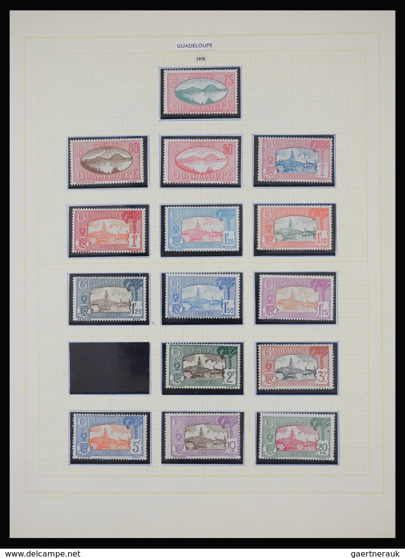 Guadeloupe: 1884-1947: Well Filled, Double (mint Hinged And Used) Collection Guadeloupe 1884-1947 On - Briefe U. Dokumente