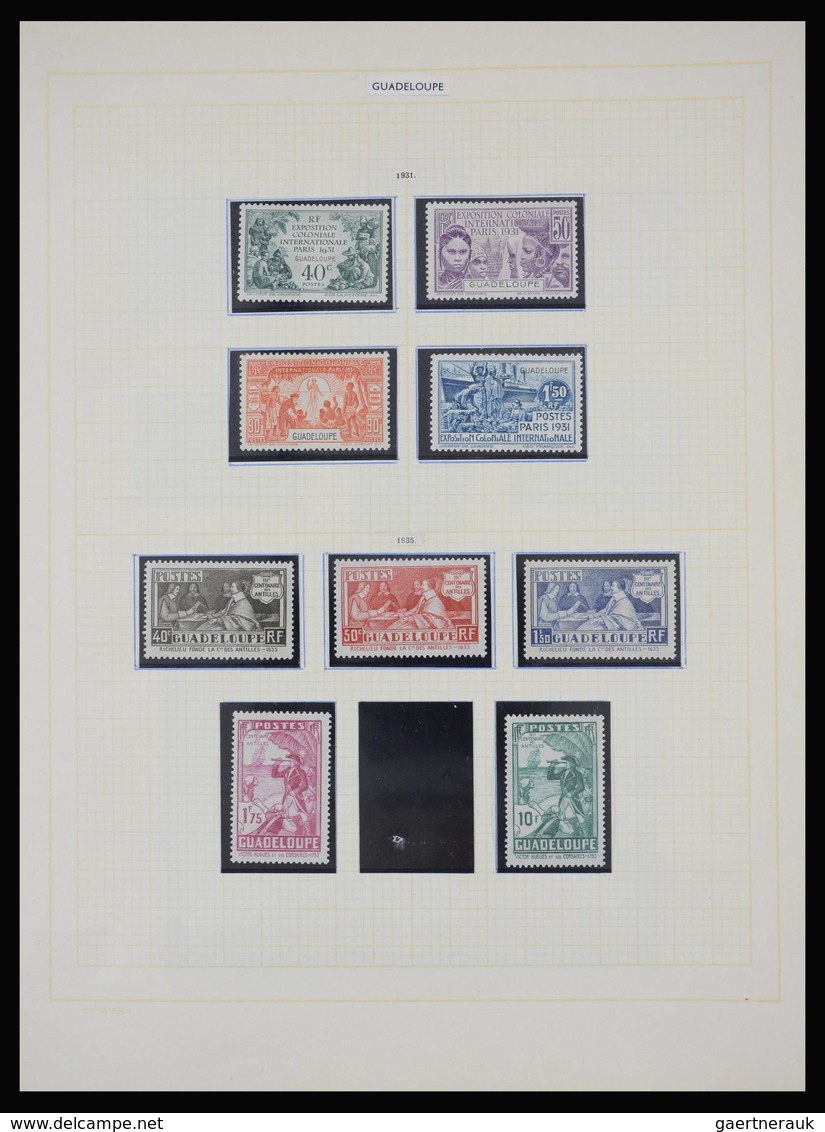 Guadeloupe: 1884-1947: Well Filled, Double (mint Hinged And Used) Collection Guadeloupe 1884-1947 On - Briefe U. Dokumente