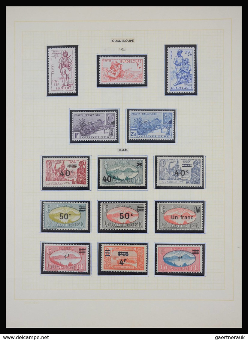 Guadeloupe: 1884-1947: Well filled, double (mint hinged and used) collection Guadeloupe 1884-1947 on