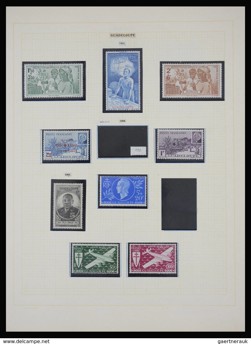 Guadeloupe: 1884-1947: Well filled, double (mint hinged and used) collection Guadeloupe 1884-1947 on