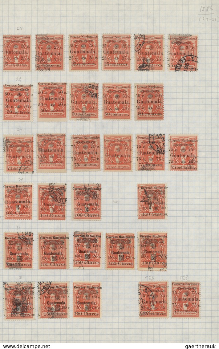 Guatemala: 1871/1990 (ca.), Used And Mint Collection/accumulation On Leaves/in Stockbook, Main Value - Guatemala