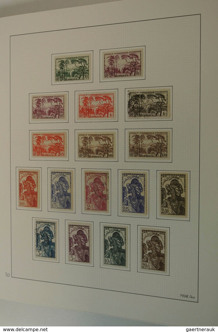 Guinea: 1892/1980: MNH, mint hinged and used collection Guinee 1892-1980 in 2 Lindner albums. Collec