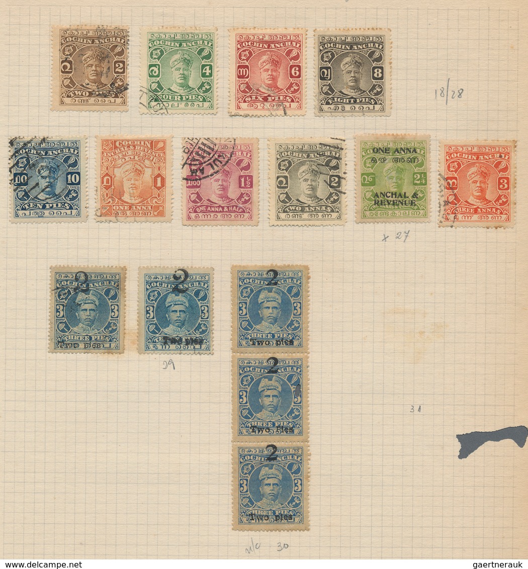 Indien: 1854/1949, accumulation on old blanc pages and in a small stockbook with only old material f