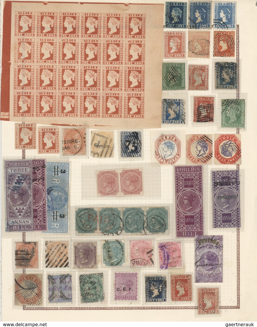 Indien: 1854-1940's: Collection Of Mint And Used Stamps, Essay (like West India), Reprints (of Litho - 1852 Provinz Von Sind