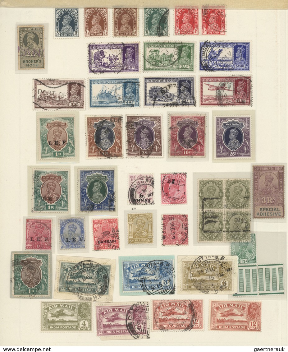 Indien: 1854-1940's: Collection Of Mint And Used Stamps, Essay (like West India), Reprints (of Litho - 1852 Provincia Di Sind