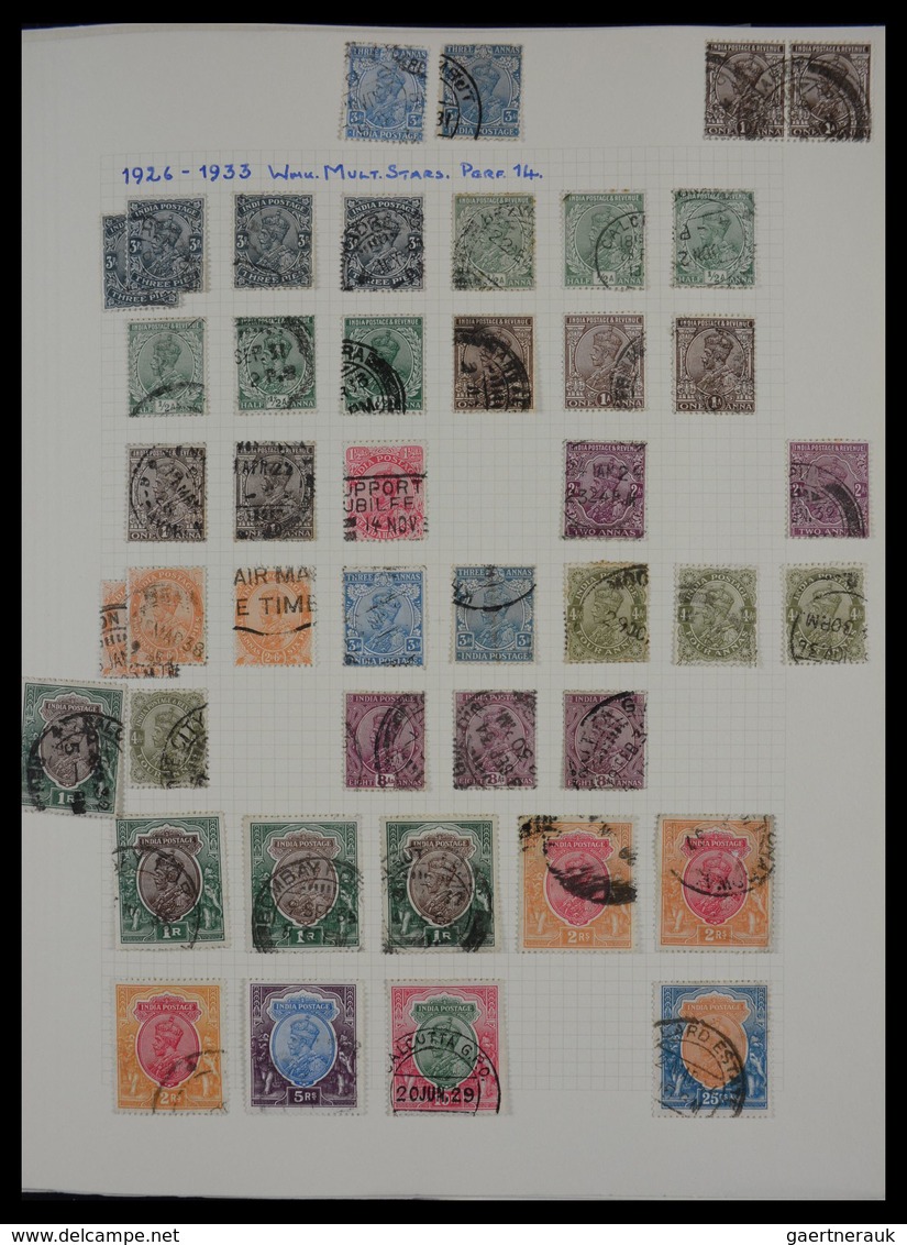 Indien: 1856-1959: Nice mainly used collection including nice classic part, better stamps and sets,