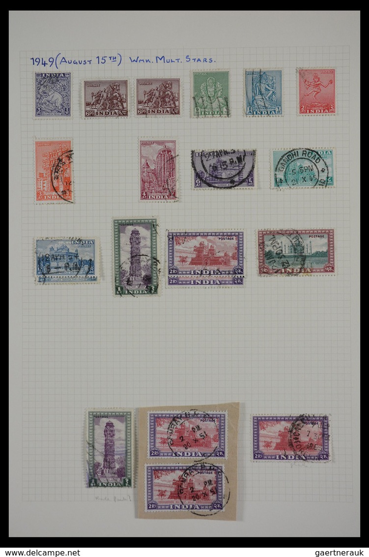 Indien: 1856-1959: Nice mainly used collection including nice classic part, better stamps and sets,