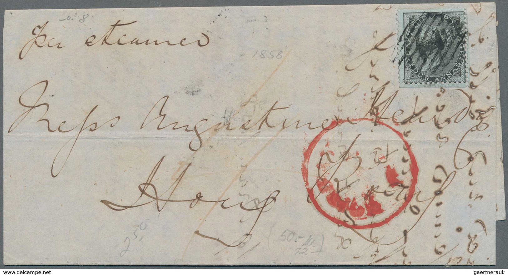 Indien: 1858-88 Ten Covers From India To England, Scotland And Ireland, Plus One To Hongkong, Bearin - 1852 Provincia Di Sind