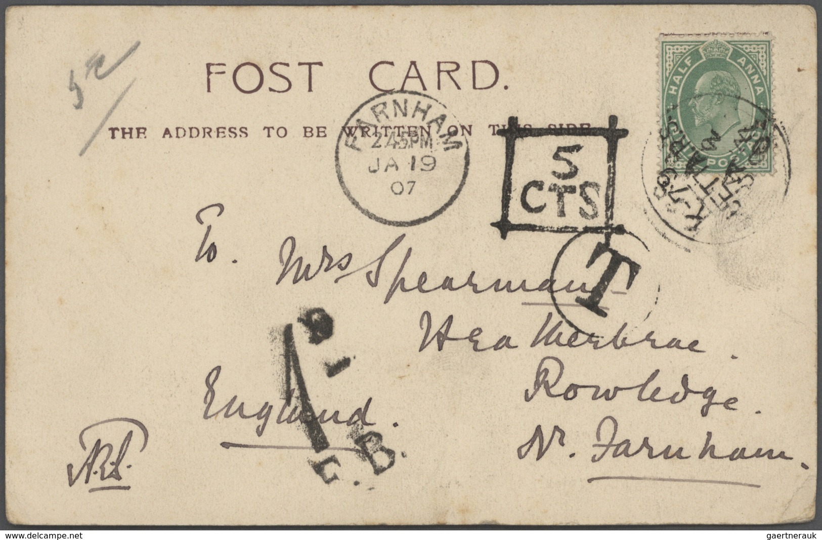 Indien: 1860-1946 Ca.: More Than 500 Covers, Letters, Postcards Etc., From QV To KGVI. Era, With Man - 1852 Sind Province