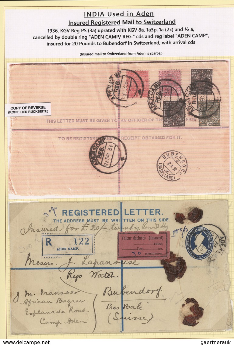 Indien: 1873-1958: Small Postal History Collection Of 12 Covers Written Up On Pages, Including 1873 - 1852 District De Scinde