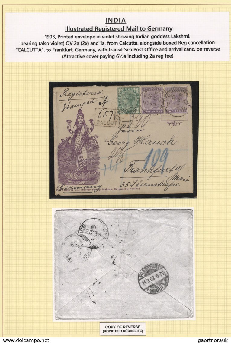 Indien: 1873-1958: Small Postal History Collection Of 12 Covers Written Up On Pages, Including 1873 - 1852 District De Scinde