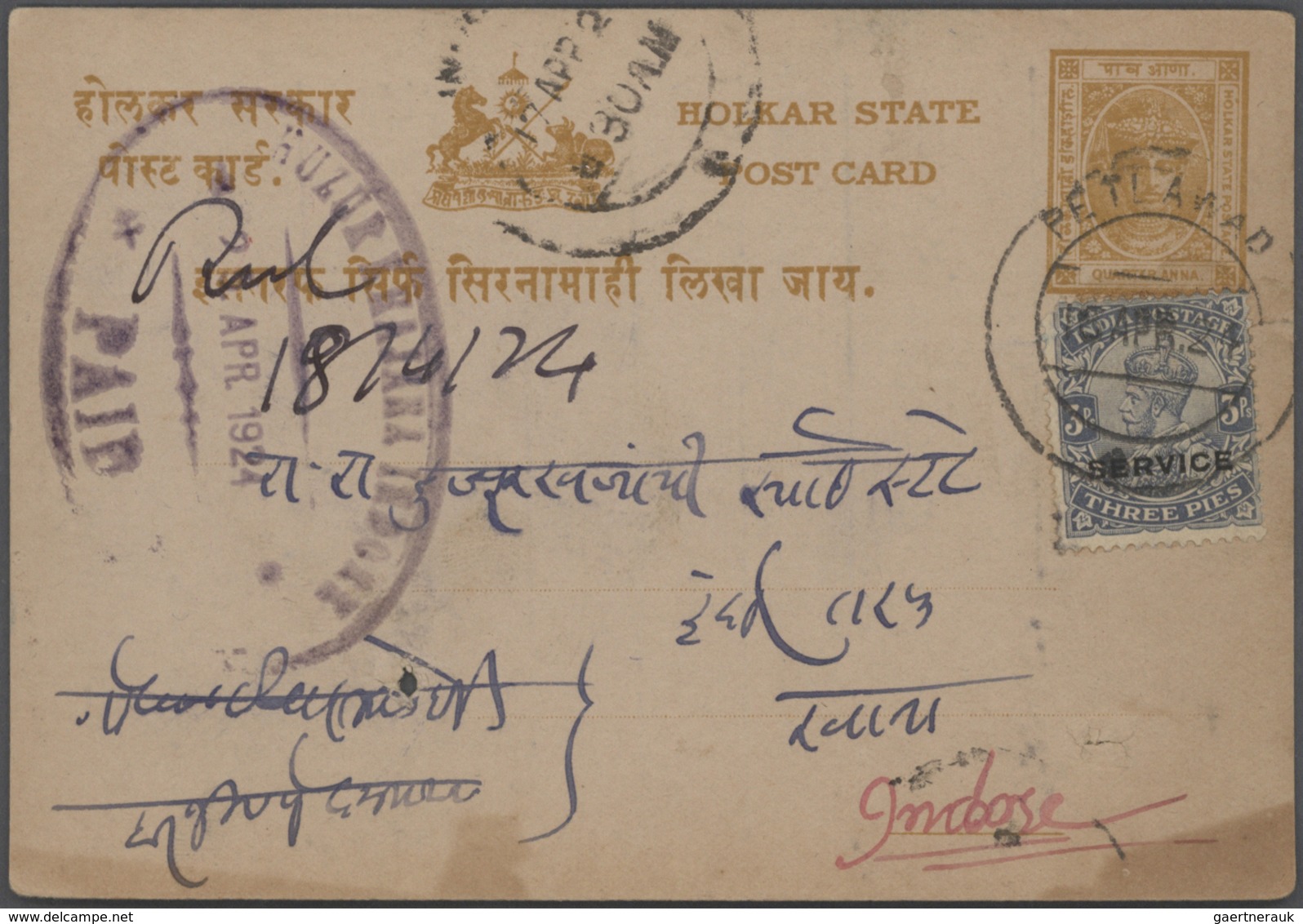 Indien: 1880's/1950's ca.: Accumulation of about 170 covers, postcards and postal stationery from In