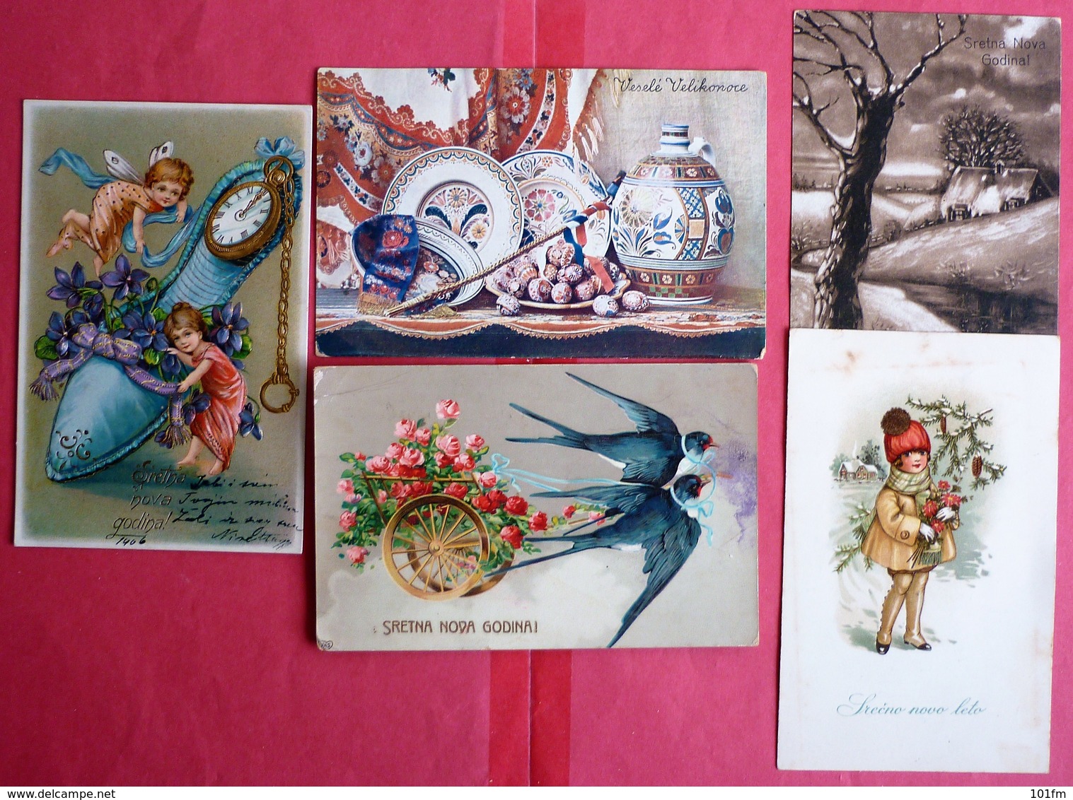 LOT OF 7 DIFFERENT OLD POSTCARD5, HAPPY NEW YEAR , SRETNA NOVA GODINA - Anno Nuovo