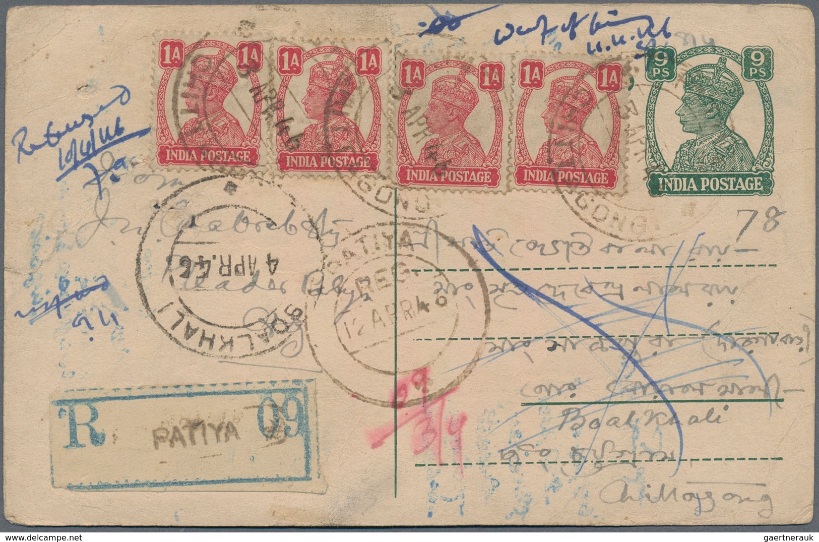 Indien: 1890/1950 (ca.), holding of apprx. 380 covers/cards/ stationeries, showing a nice range of p