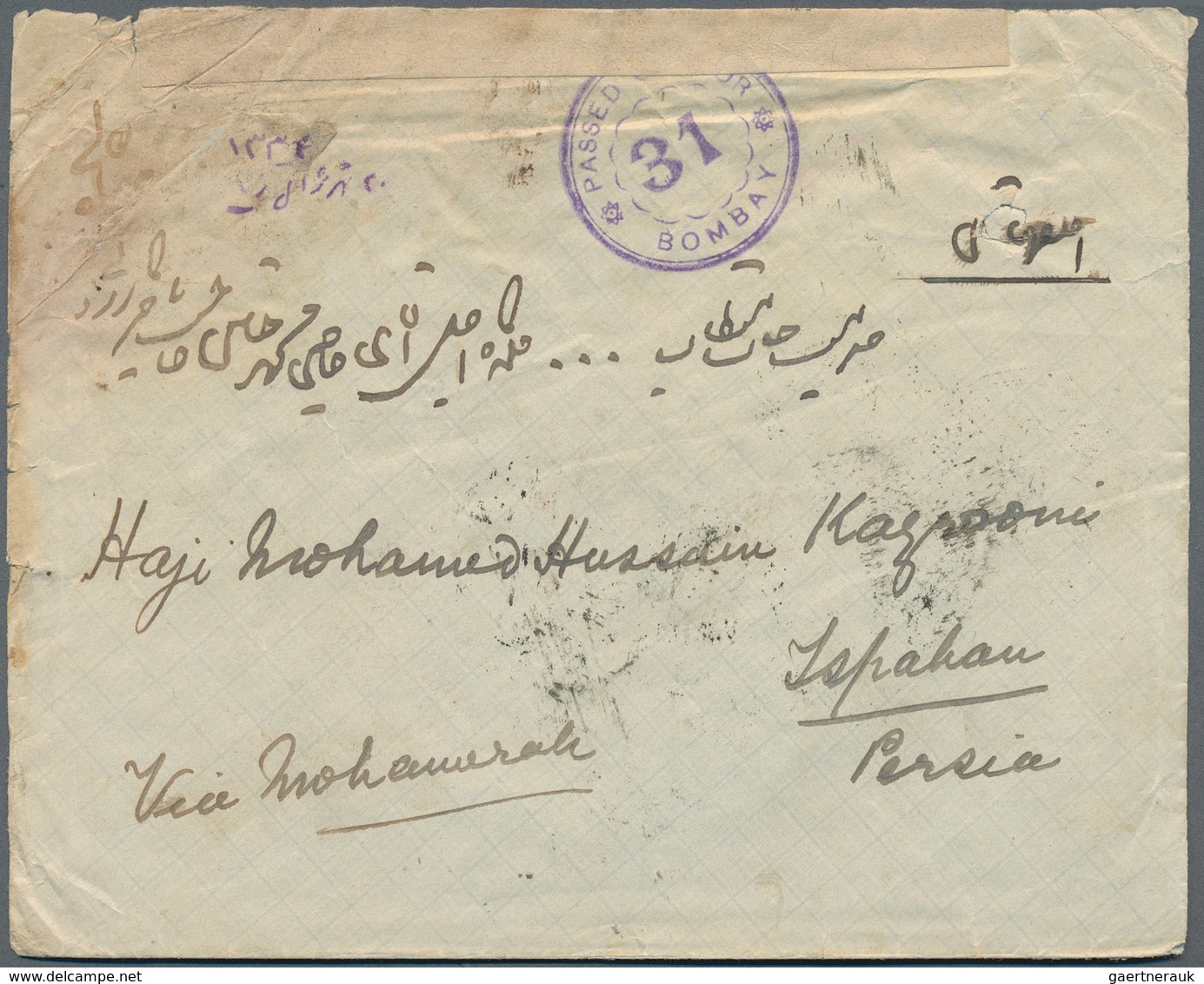 Indien: 1902-1940, About 50 Covers From India, Almost All Sent To Persia, Including Registered Mail, - 1852 Provinz Von Sind