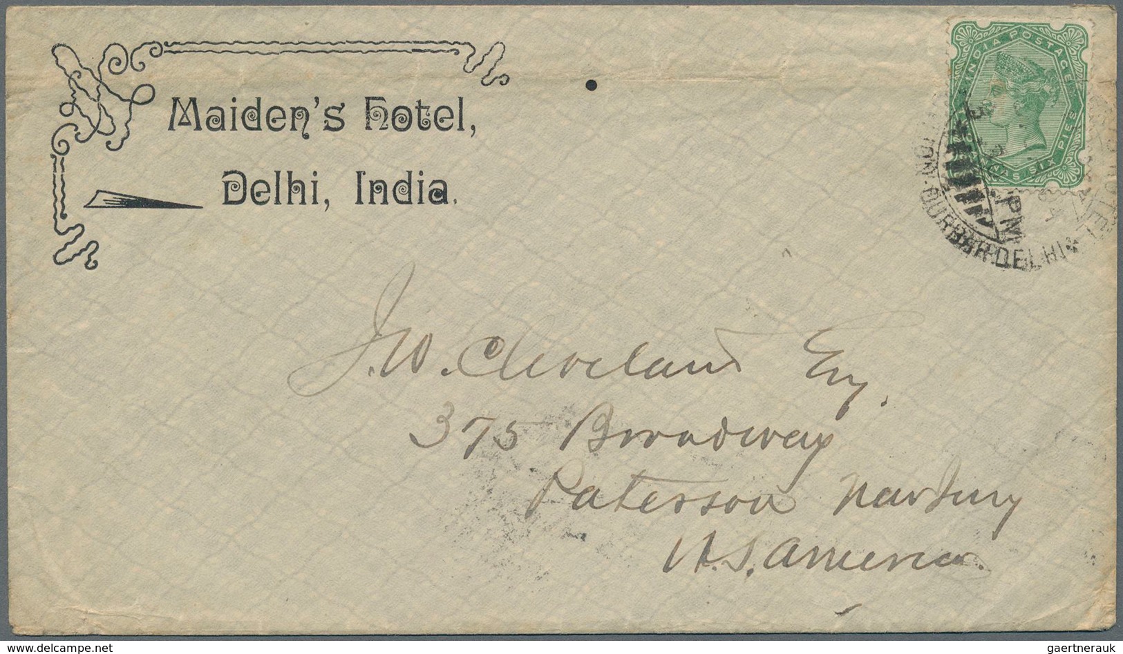 Indien: 1904-53 HOTELs: Five Illustrated Covers And A 1928 Invoice From Various Hotels, With 1904 Ma - 1852 Provinz Von Sind