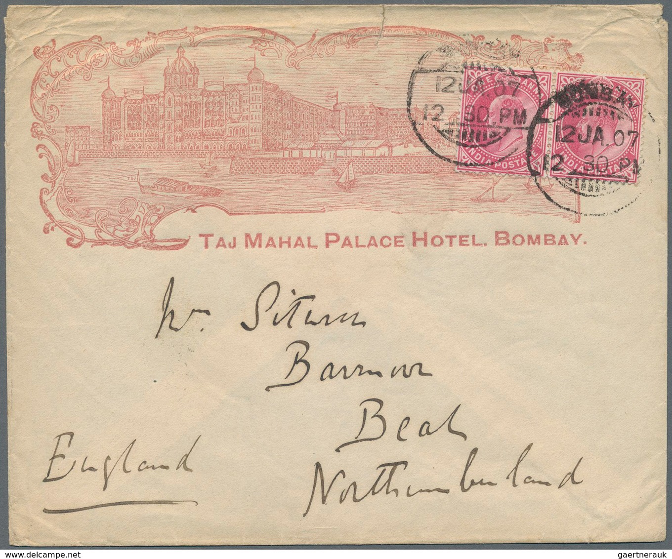 Indien: 1904-53 HOTELs: Five Illustrated Covers And A 1928 Invoice From Various Hotels, With 1904 Ma - 1852 Provinz Von Sind