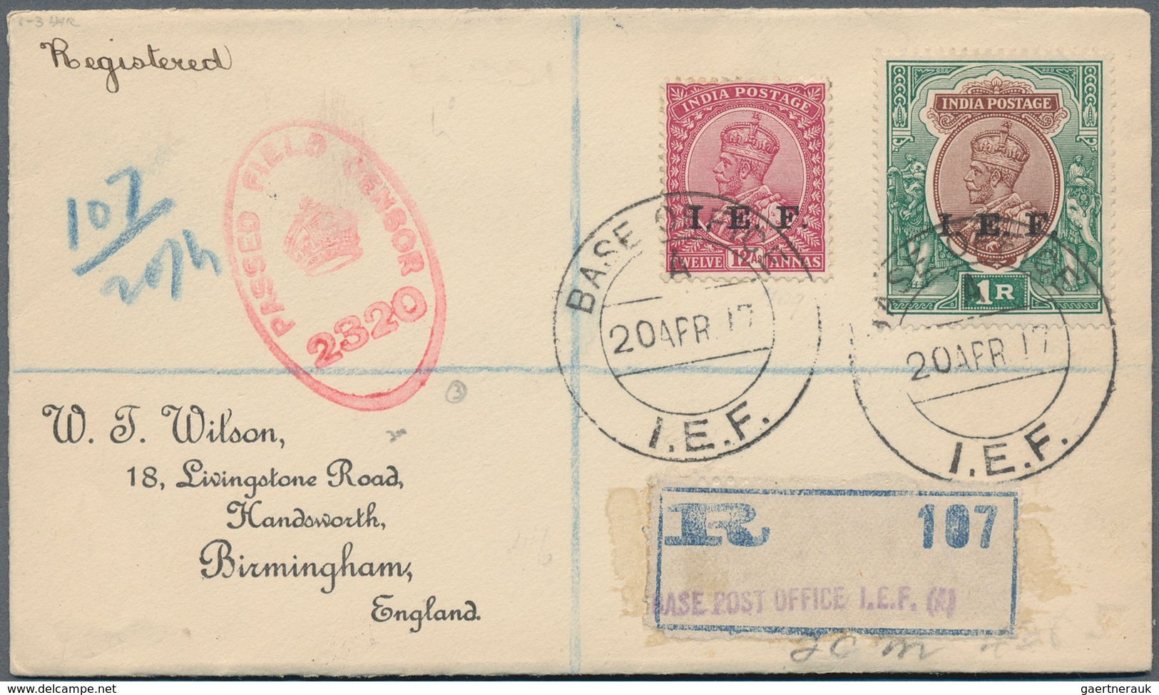 Indien: 1917/47, Censored Mails Group, 28 Covers Inc. Mail From Iraq (2) Madagascar, "naval Censor L - 1852 Provinz Von Sind