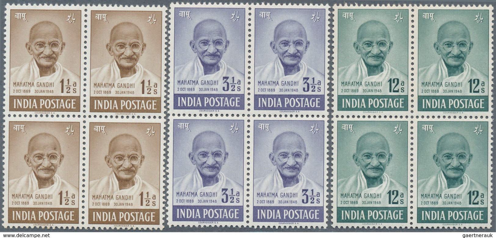 Indien: 1947-2000's Ca.: Comprehensive Stock Of Single Stamps, Complete Sets, Blocks Of Four, Other - 1852 Provinz Von Sind