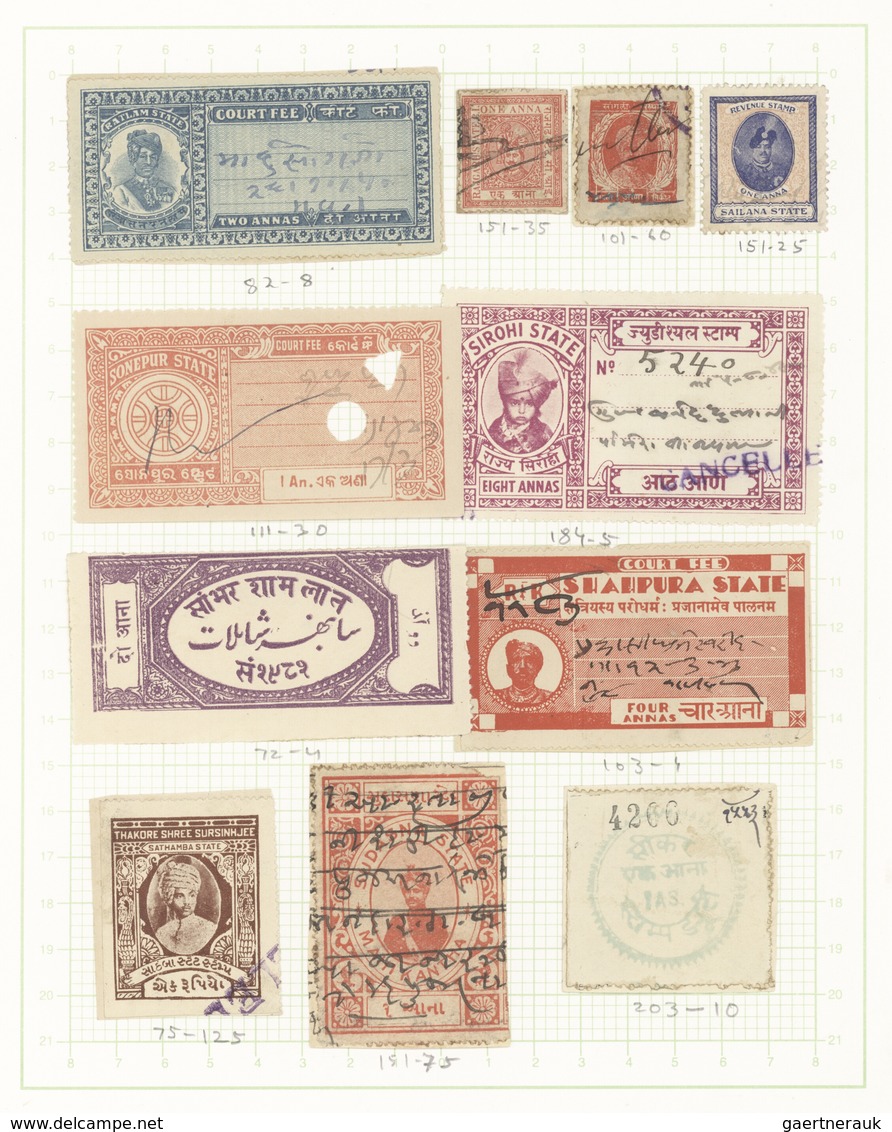Indien - Feudalstaaten: PRINCELY STATES-FICALS: Collection Of 127 Fiscal Stamps From 127 Indian Prin - Sonstige & Ohne Zuordnung