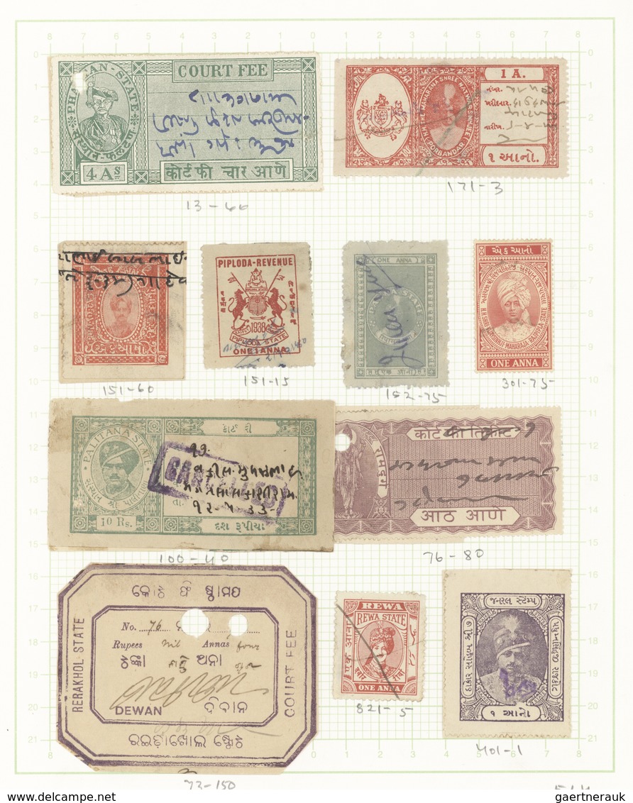 Indien - Feudalstaaten: PRINCELY STATES-FICALS: Collection Of 127 Fiscal Stamps From 127 Indian Prin - Sonstige & Ohne Zuordnung