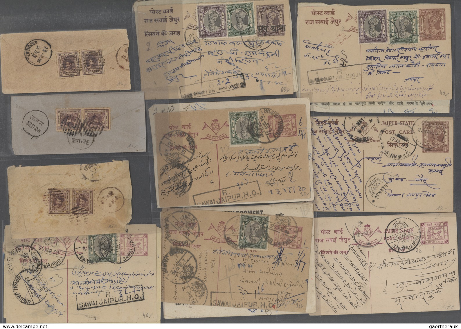 Indien - Feudalstaaten: 1860's-1940's Ca.: Collection Of 95 Covers, Postcards And Postal Stationery - Sonstige & Ohne Zuordnung