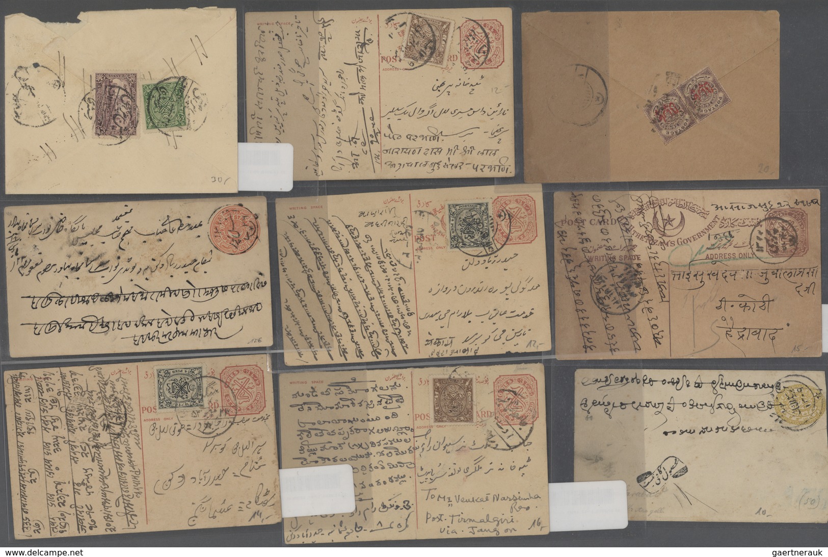 Indien - Feudalstaaten: 1860's-1940's ca.: Collection of 95 covers, postcards and postal stationery