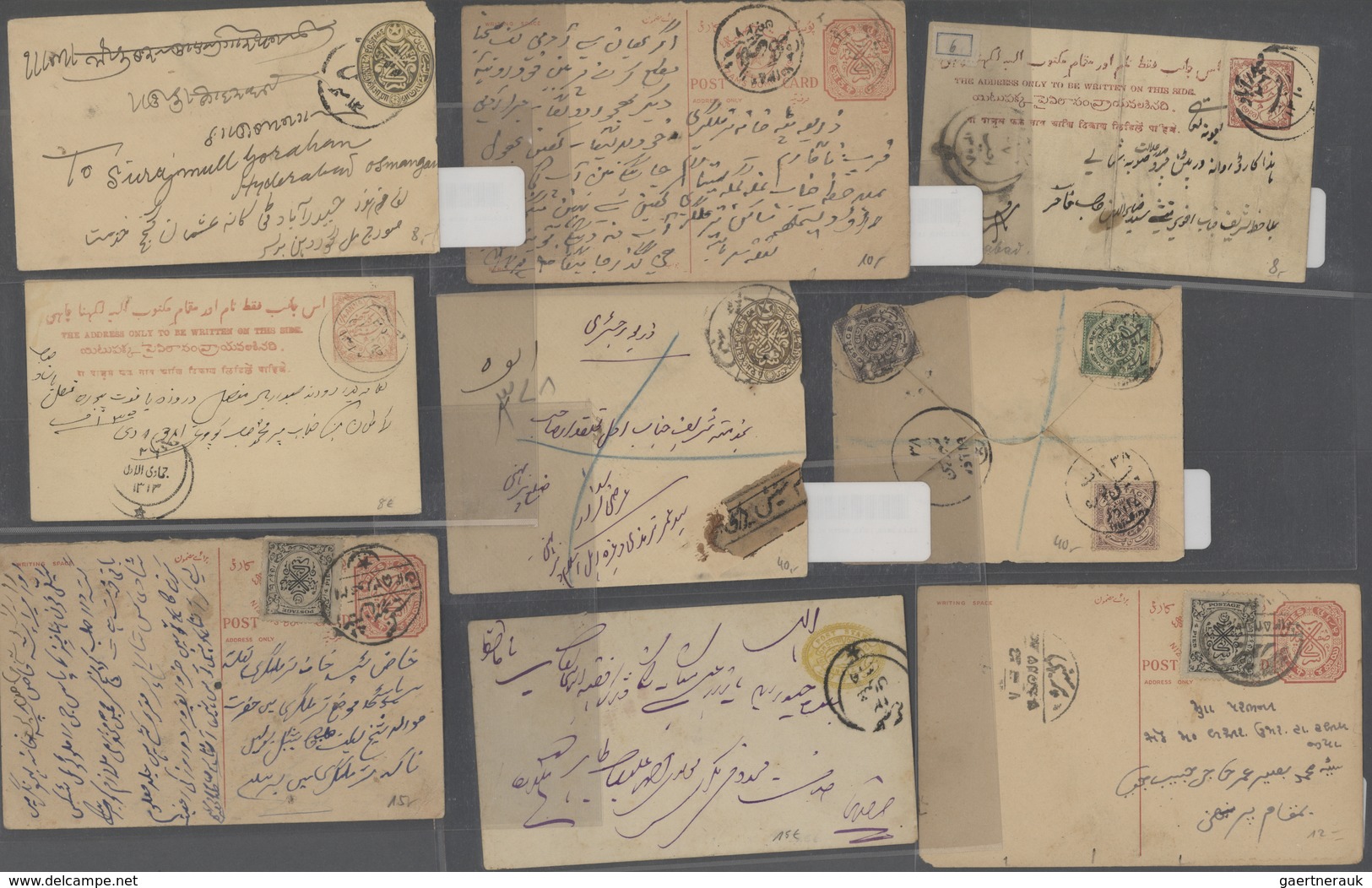 Indien - Feudalstaaten: 1860's-1940's ca.: Collection of 95 covers, postcards and postal stationery