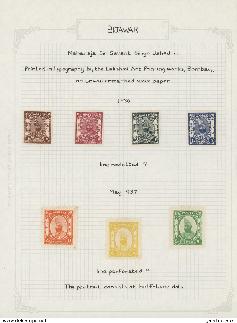 Indien - Feudalstaaten: 1868-1949 Comprehensive and specialized collection of mint and used stamps,